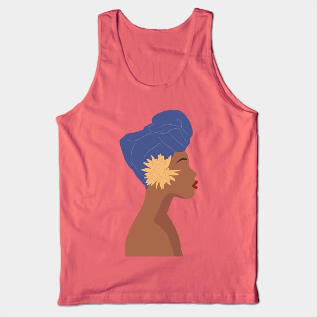 Black woman head wrap Tank Top by JunkyDotCom